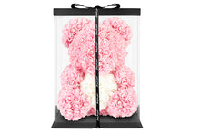 Load image into Gallery viewer, Light Pink Rose Bear with White Heart  40cm
