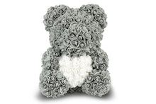 Load image into Gallery viewer, Grey Rose Bear with White Heart 40cm
