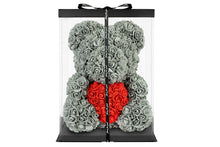 Load image into Gallery viewer, Grey Rose Bear with Red Heart 40cm
