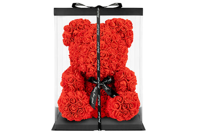 Red Rose Bear with Ribbon 40cm