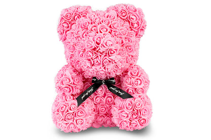 Light Pink Rose Bear with Ribbon 40cm
