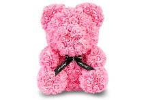 Load image into Gallery viewer, Light Pink Rose Bear with Ribbon 40cm
