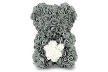 Load image into Gallery viewer, Grey Rose Bear with Heart 25cm
