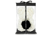 Load image into Gallery viewer, White Rose Bear with Black Heart 25cm

