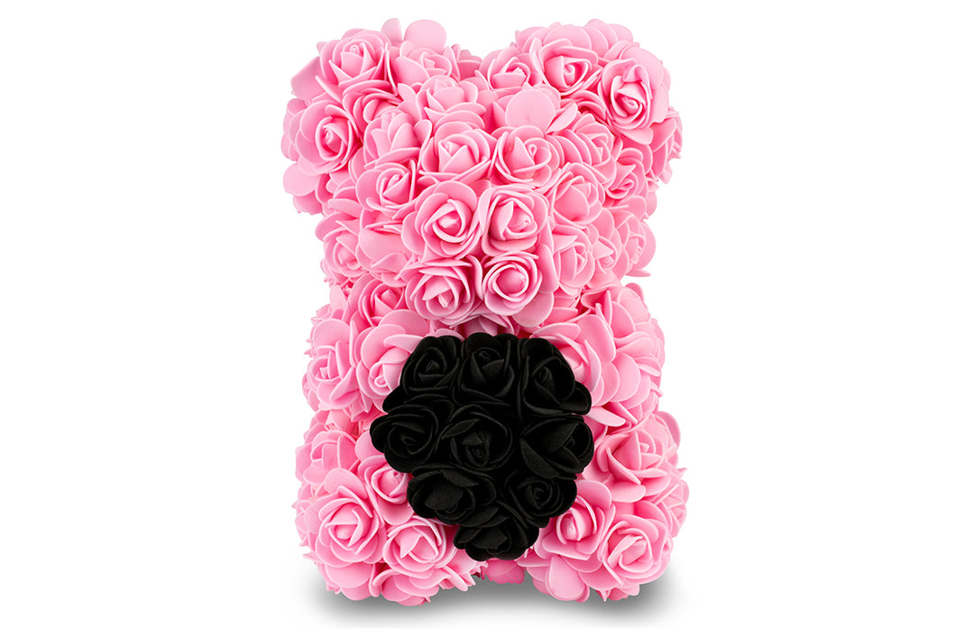 Pink Rose Bear with Heart 25cm