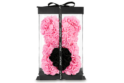 Pink Rose Bear with Heart 25cm