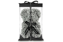 Load image into Gallery viewer, Grey Rose Bear with Ribbon 25cm
