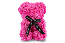 Load image into Gallery viewer, Hot Pink Rose Bear with Ribbon 25cm
