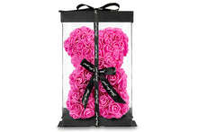 Load image into Gallery viewer, Hot Pink Rose Bear with Ribbon 25cm
