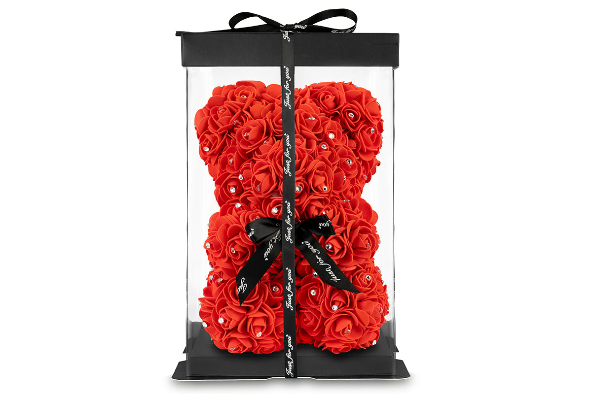 Red Rose Bear with Diamond 25cm