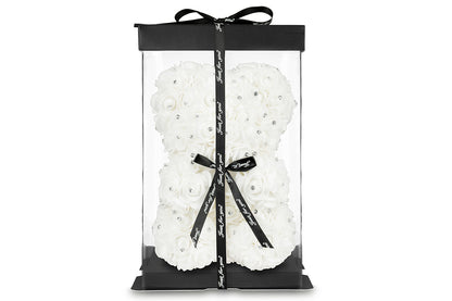 White Rose Bear with Diamond