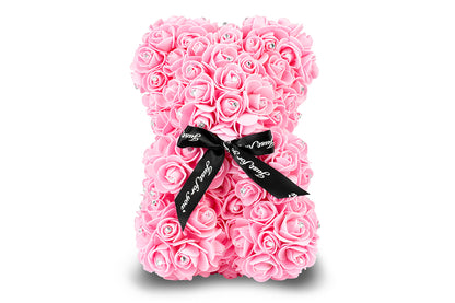 Hot Pink Rose Bear with Diamond 25cm