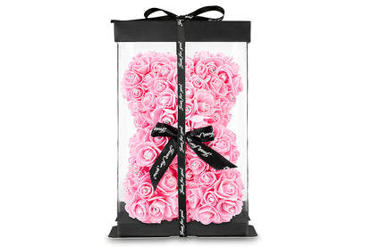 Hot Pink Rose Bear with Diamond 25cm