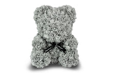 Load image into Gallery viewer, Grey Rose Bear with Ribbon 40cm
