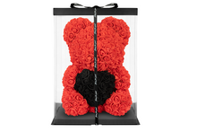 Load image into Gallery viewer, Red Rose Bear with Black Heart 40cm
